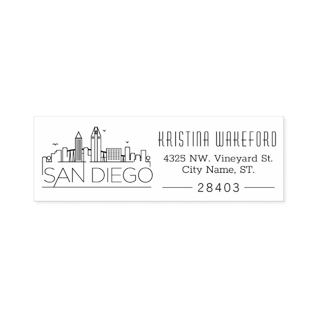San Diego | Custom Address Self-inking Stamp (Design)