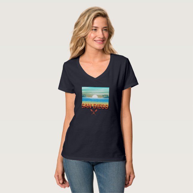 San Diego Design - Women's Basic V-Neck T-Shirt (Front Full)