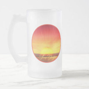 San Diego Fall Colors Frosted Glass Beer Mug