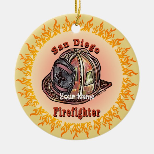 San Diego Firefighter  ornament (Front)