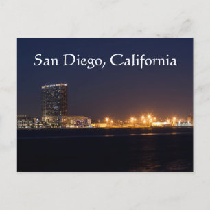 San Diego Harbor at night Postcard