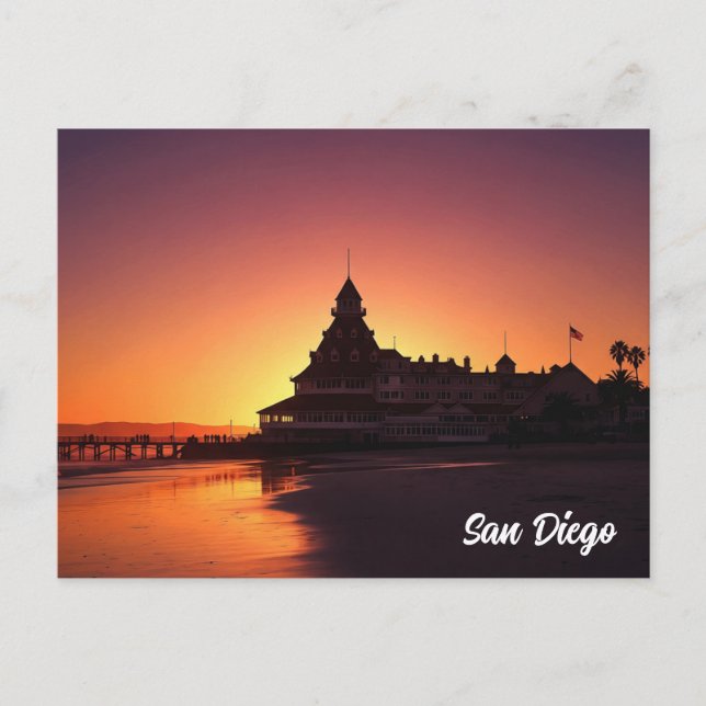 San Diego Hotel del Coronado sunset  Postcard (Front)