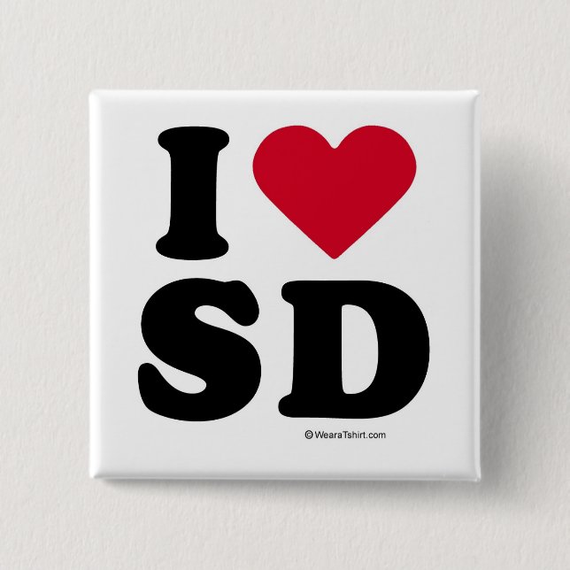 SAN DIEGO - "I LOVE SD" "I LOVE SAN DIEGO" BUTTON (Front)