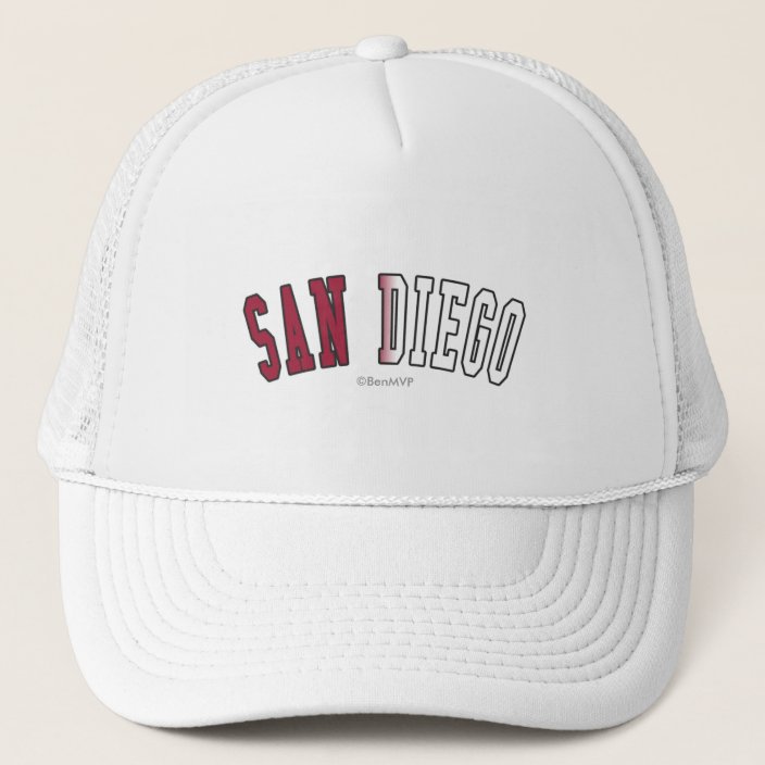 San Diego in California State Flag Colors Mesh Hat