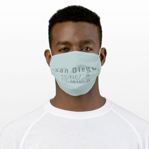 San Diego Latitude Longitude Adult Cloth Face Mask