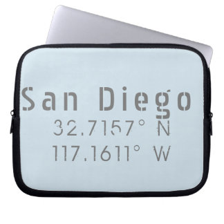 San Diego Latitude Longitude Laptop Sleeve