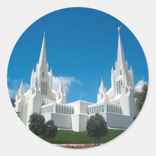 San Diego LDS Temple Classic Round Sticker