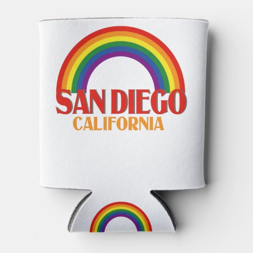 San Diego LGBT Day Rainbow Flag Pride Calofornia Can Cooler