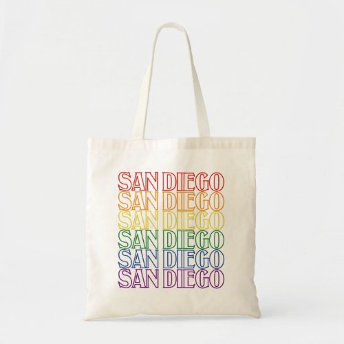 San Diego LGBT Day Rainbow Flag Pride Calofornia Tote Bag