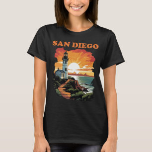 San Diego Lighthouse Orange Travel T-Shirt
