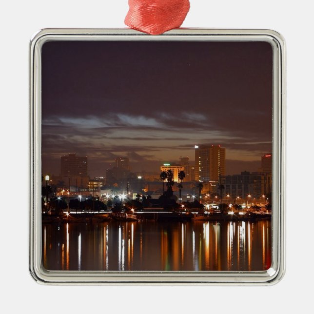 San Diego Night Lights Metal Ornament (Front)