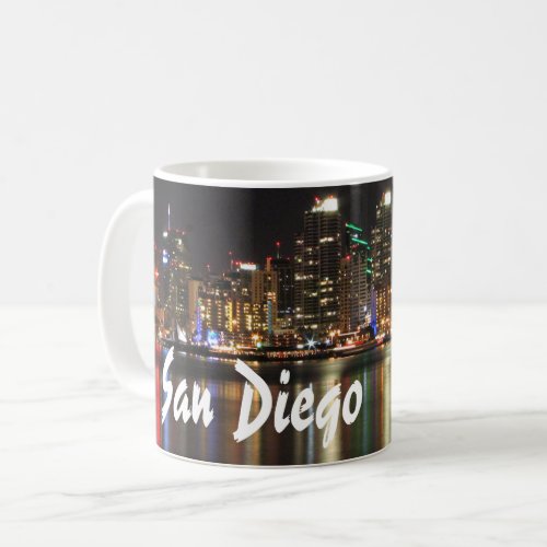 San Diego night skyline city view Coffee Mug