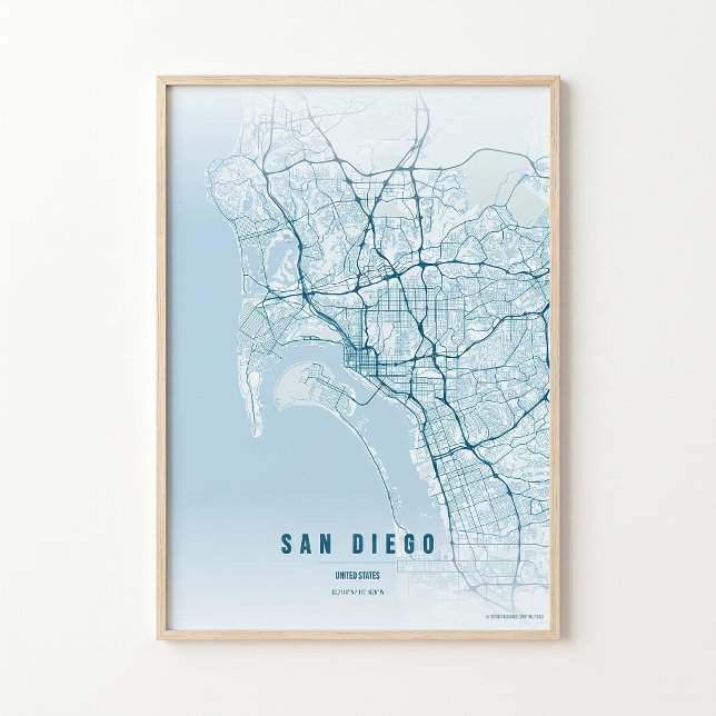 San Diego Ocean Map Print Poster Wallart Gift (Creator Uploaded)