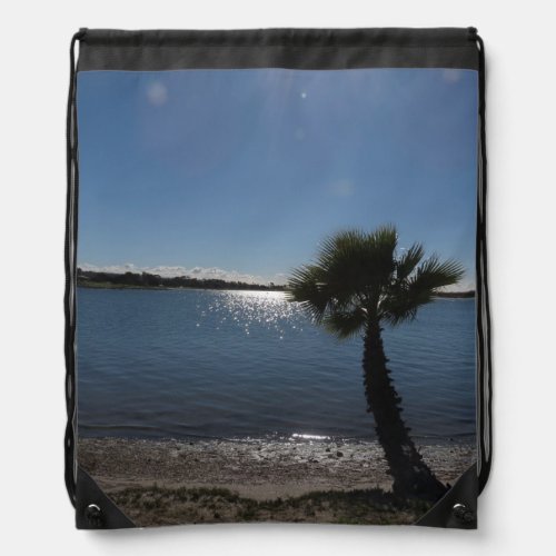San Diego Palm Tree Drawstring Backpack