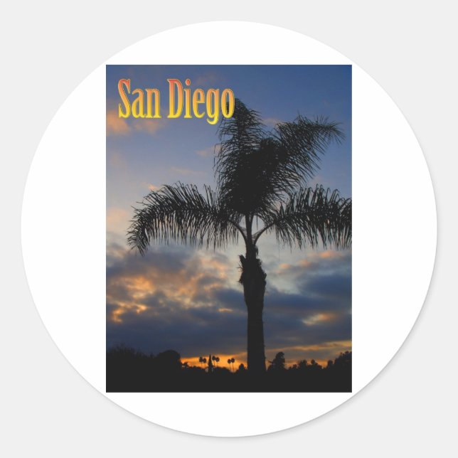 San Diego Palm Tree Sticker (Front)