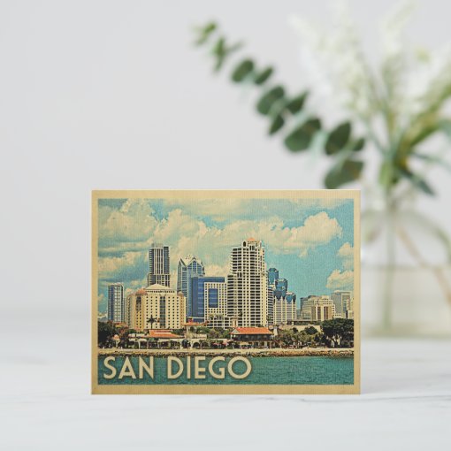San Diego Postcard Skyline California Vintage | Zazzle