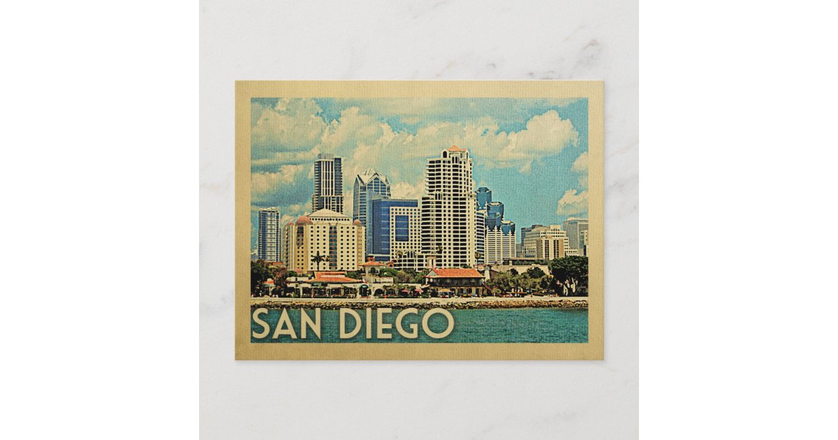 San Diego Postcard Skyline California Vintage | Zazzle