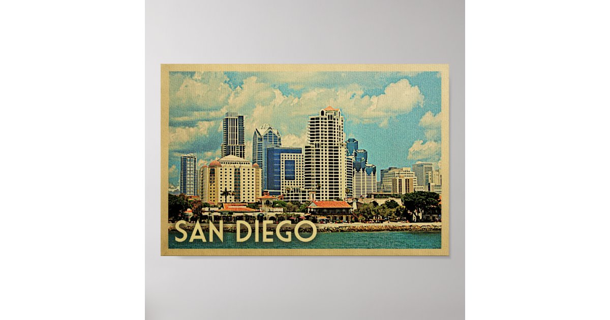 San Diego Poster Vintage Travel Poster California | Zazzle