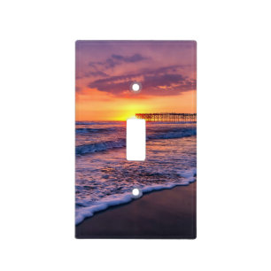 San Diego Purple Orange Photo Beach Sunset Light Switch Cover