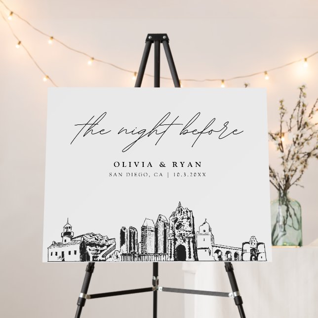 San Diego Rehearsal Dinner The Night Before Sign (In Situ (Stand))