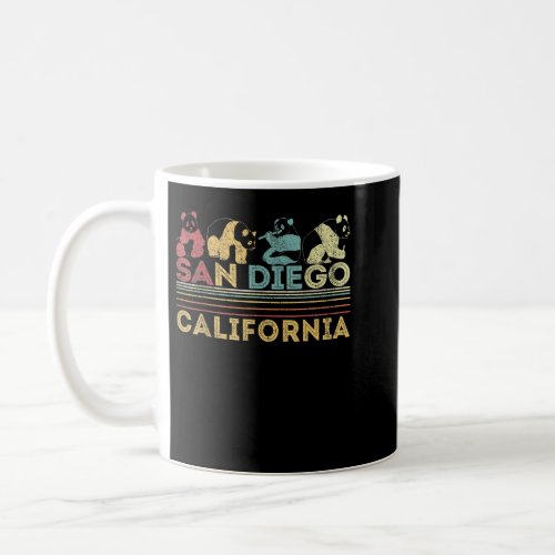 San Diego Retro Panda Zoo California Vintage  Coffee Mug