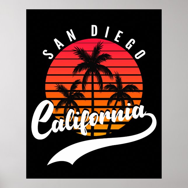 San Diego Retro Sunset Poster (Front)