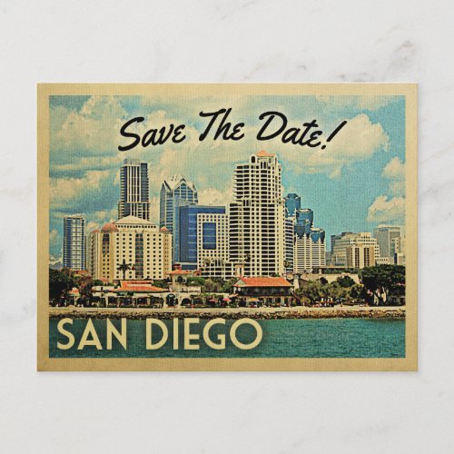 San Diego Save The Date Vintage Postcards