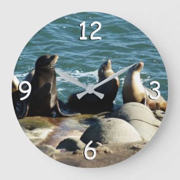 San Diego Sea Lions Large Clock by mlewallpapers at Zazzle