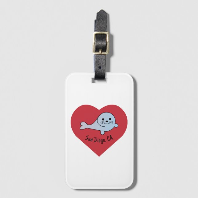 San Diego Seal Luggage Tag (Front Vertical)