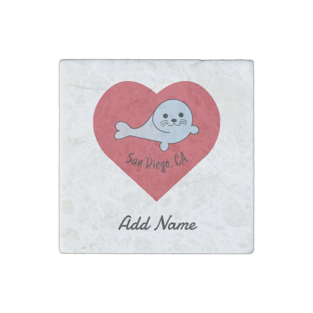 San Diego Seal  Stone Magnet (Front)