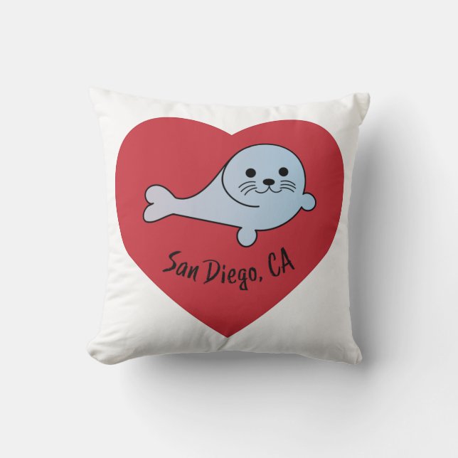 San Diego Seal Throw Pillow (Front)