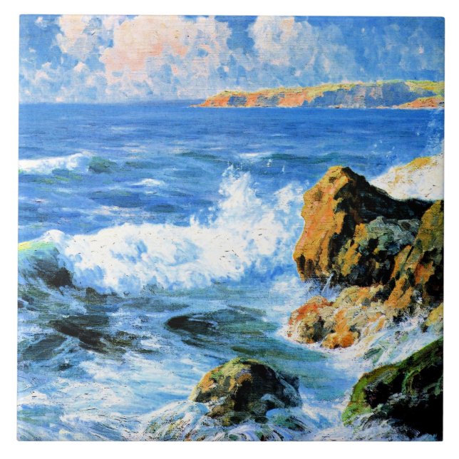 San Diego Shores, fine art, Ceramic Tile (Front)