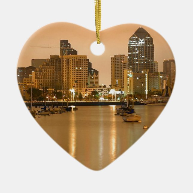 San Diego skyline Ceramic Ornament (Front)