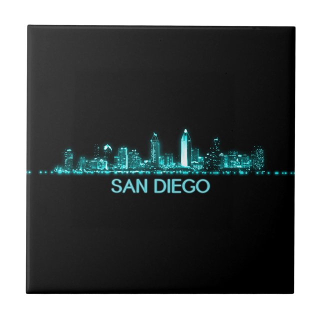 San Diego Skyline Ceramic Tile (Front)