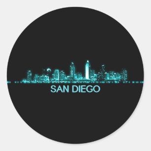 San Diego Skyline Classic Round Sticker