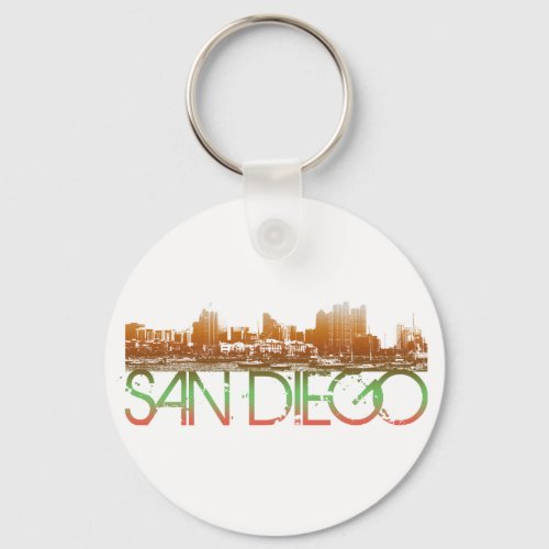 San Diego Skyline Design Keychain