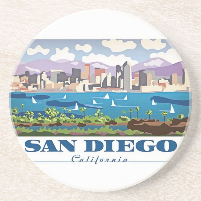 San Diego Skyline Drink Coaster (Front)