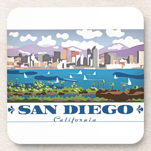 San Diego Skyline Drink Coaster (Front)