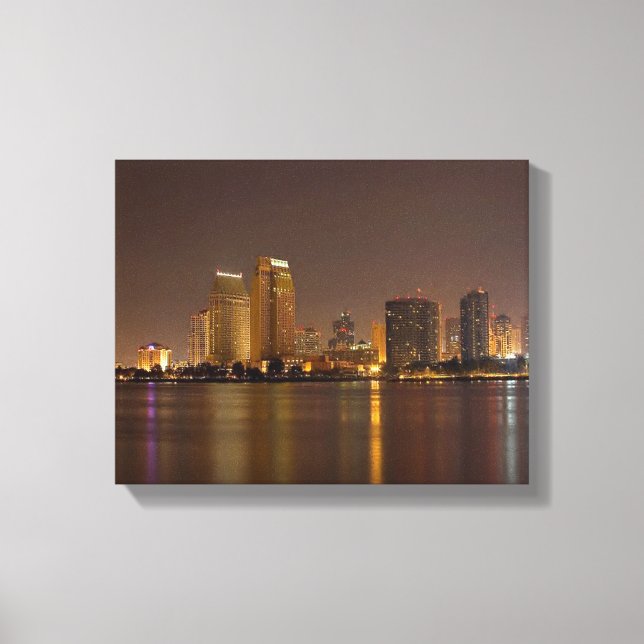 San Diego Skyline Dusk Canvas Print (Front)