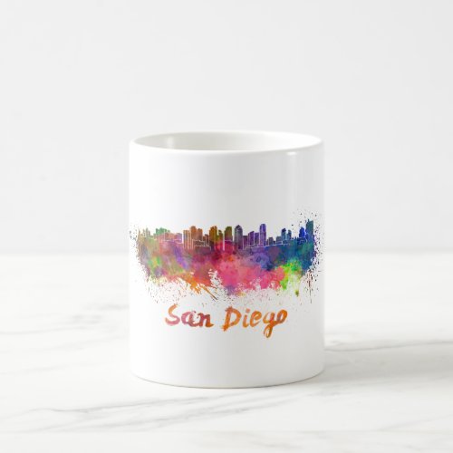 San Diego skyline in watercolor Coffee Mug
