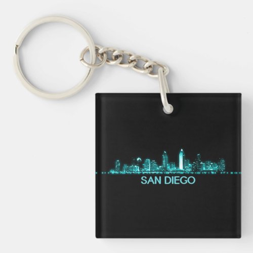 San Diego Skyline Keychain