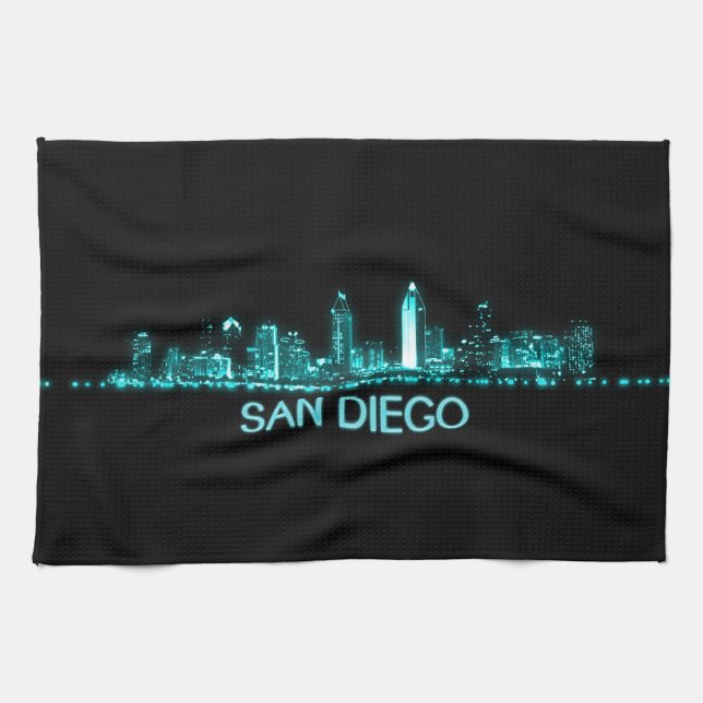 San Diego Skyline Kitchen Towel (Horizontal)