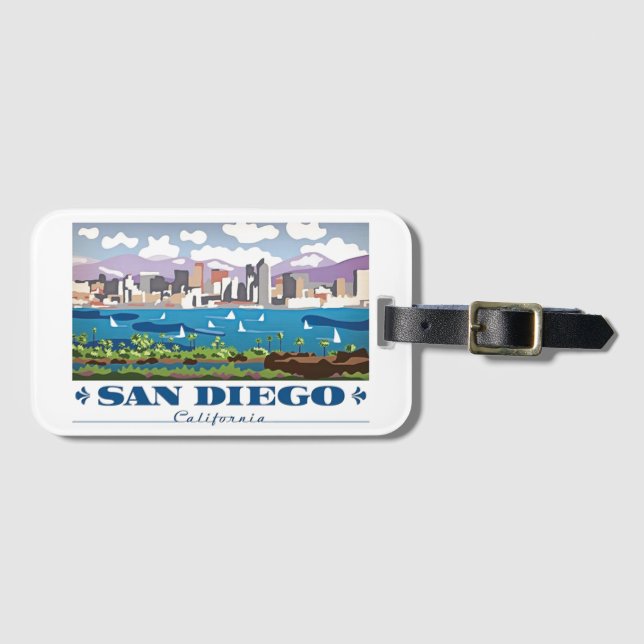 San Diego Skyline Luggage Tag (Front Horizontal)
