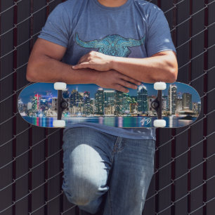 San Diego Skyline Monogrammed Skateboard