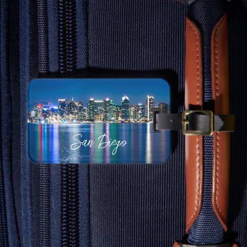 San Diego Skyline Night Luggage Tag