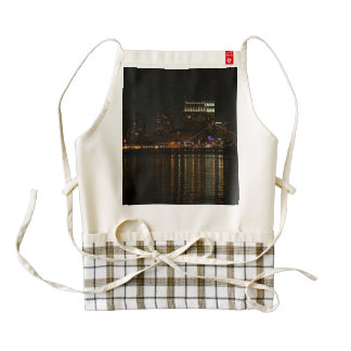 San Diego Skyline Night Zazzle HEART Apron