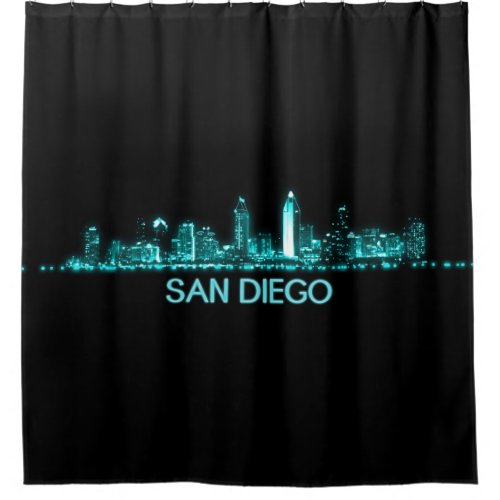 San Diego Skyline Shower Curtain