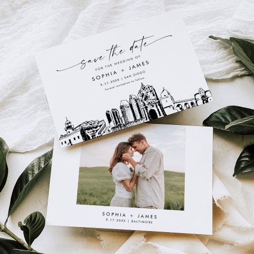 San Diego Skyline Wedding Save the Date Card