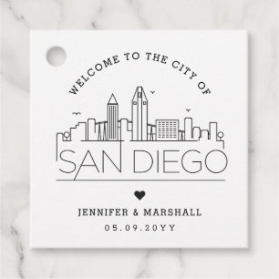 San Diego Skyline Wedding Welcome Favor Favor Tags