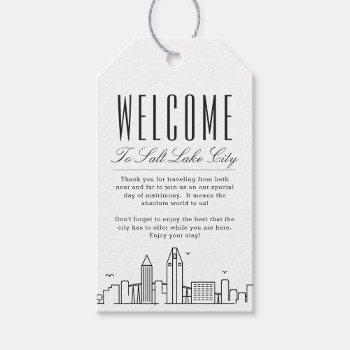 San Diego Skyline  Welcome Message Gift Tags